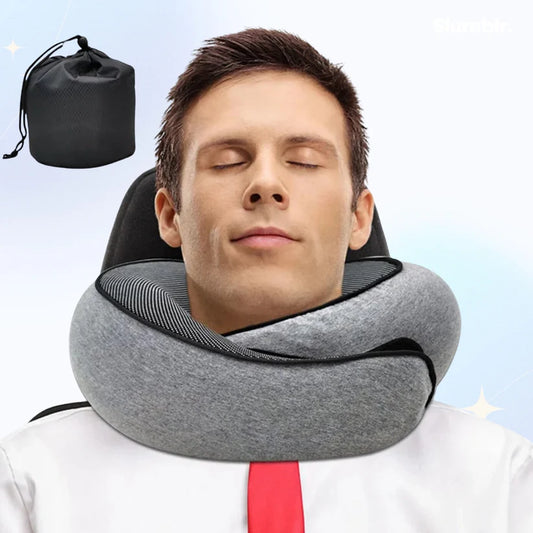 The DeepSleep™ Memory Foam Travel Neck Pillow, Light Grey