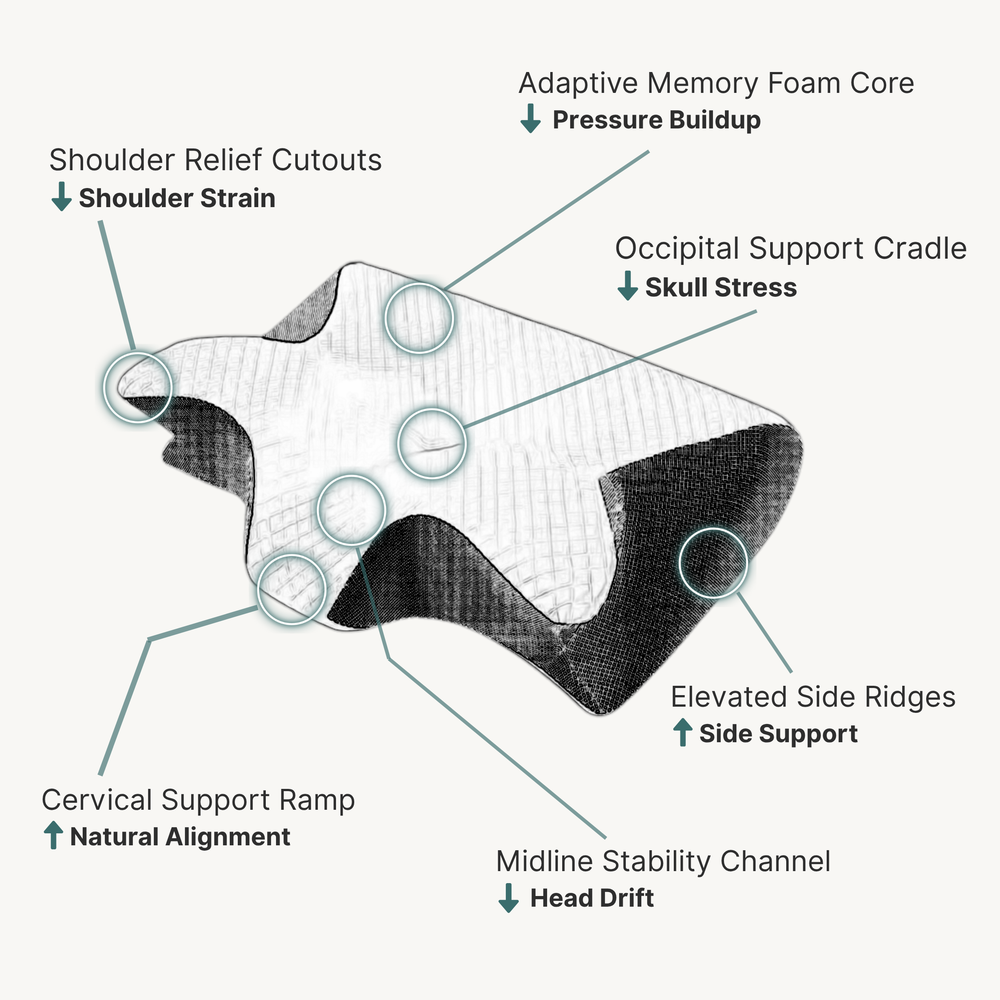 U-shaped neck pillow backward orientation chin support diagram